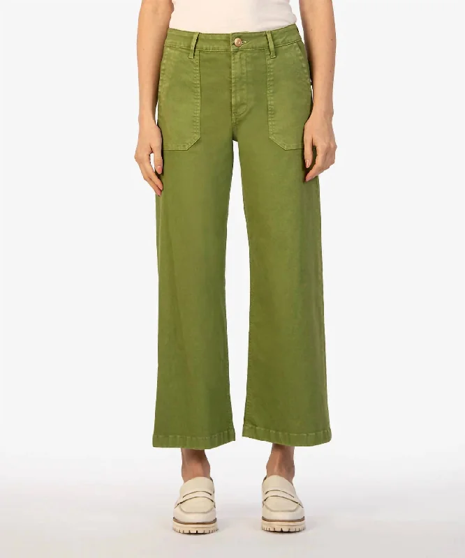 Charlotte Wide Leg Crop Pants In Pear