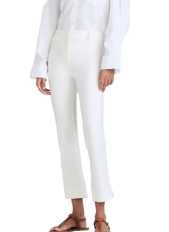 Crosby Crop Flare Trouser In White