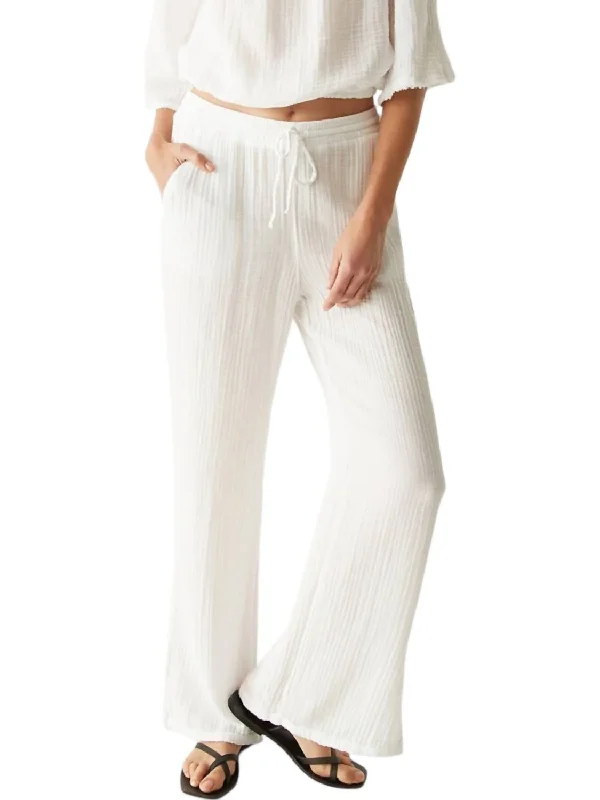 Jovi Waist Tie Pants In White