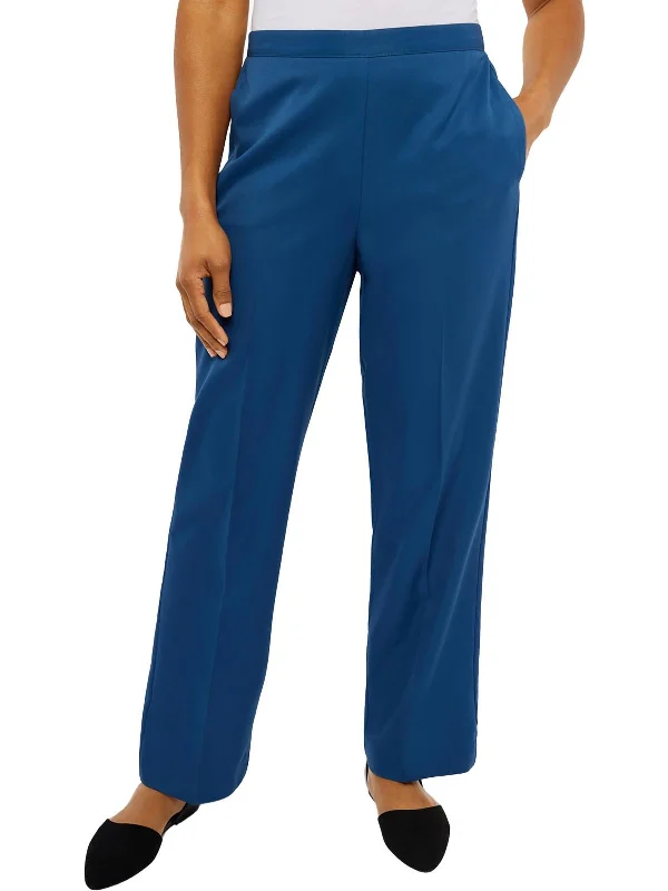 Womens High Rise Stretch Straight Leg Pants