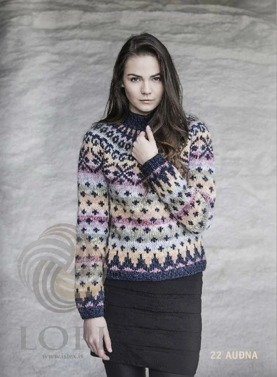 Plus Size Women's Embroidered Sweaters in Ethnic StylesAuðna Women Wool Sweater