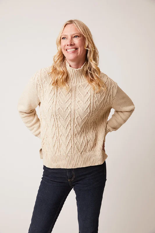 Button - Down Women's Shetland Wool Sweaters in Traditional PatternsBEVERLEY MOCK