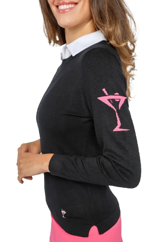 Open - Front Women's Cardigan - Style Mohair SweatersBlack Martini Crewneck Sweater