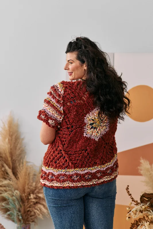 Plus Size Women's Embroidered Sweaters in Ethnic StylesBotanical Cardi Kit