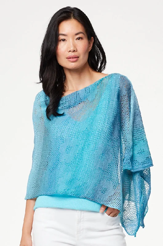 Cropped Women's Angora Blend Sweaters for a Trendy LookEclipse Poncho