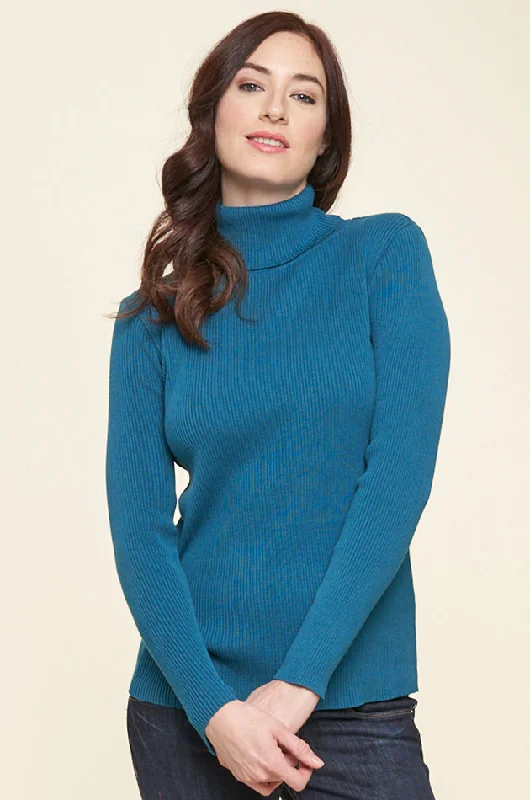 Women's Long Sleeve Turtleneck Cashmere SweatersRenee Solid Poor Boy