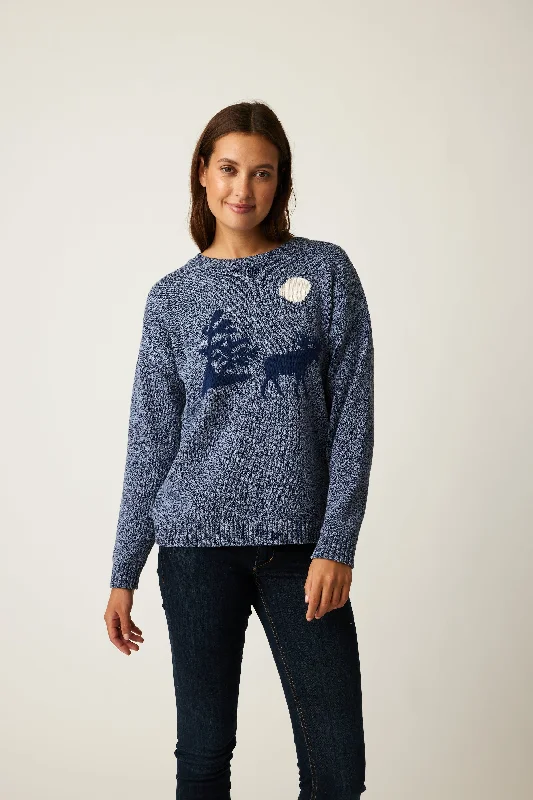 V - Neck Women's Ribbed Wool Sweaters for FallUNDER THE SAME MOON - MOOSE