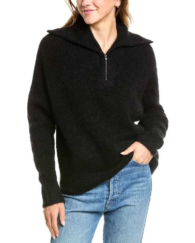 Plus Size Women's Sequined Sweaters for Special OccasionsVince 1/4-Zip Alpaca-Blend Sweater