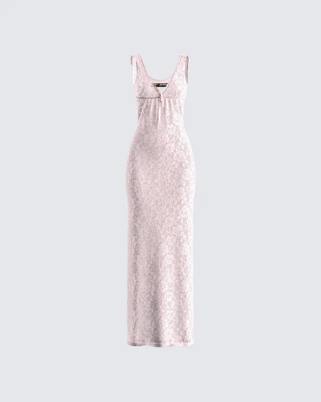 Shift Women Dress with a Simple and Classic Design for Everyday WearScarlett Pink Lace Maxi Dress