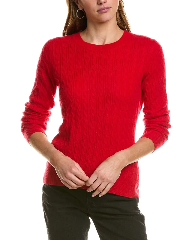 Plus Size Women's Embroidered Sweaters in Ethnic StylesInCashmere Cable Cashmere Sweater