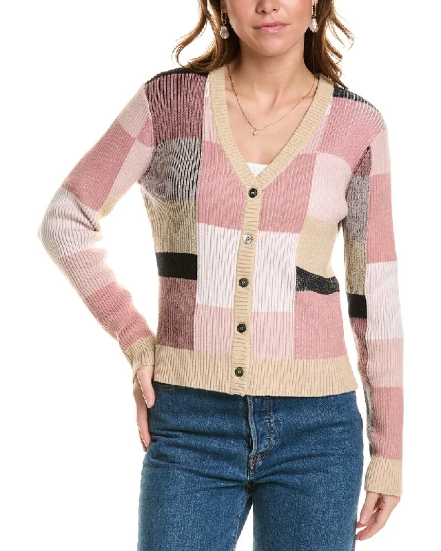 Bell - Sleeve Women's Mohair - Wool Blend SweatersMinnie Rose Ribbed Cashmere-Blend Cardigan