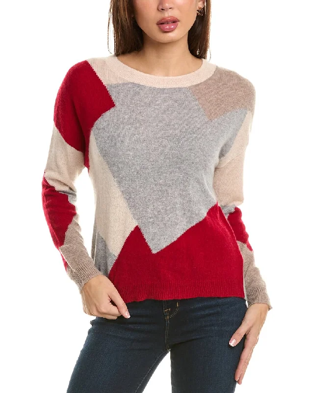 Hooded Women's Fleece - Lined Sweaters for Winterphilosophy Colorblock Cashmere Sweater