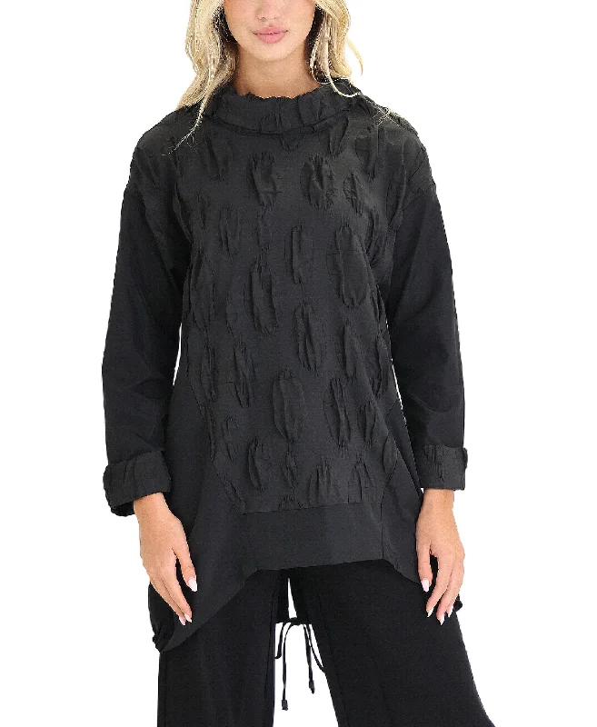 Button - Down Women's Shetland Wool Sweaters in Traditional PatternsPuckered Nylon Hi-Lo Tunic