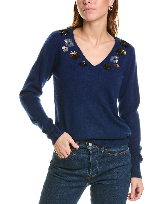 Mock Neck Women's Alpaca Wool Sweaters in Earth Tonessofiacashmere Sequin Embellished V-Neck Cashmere Sweater