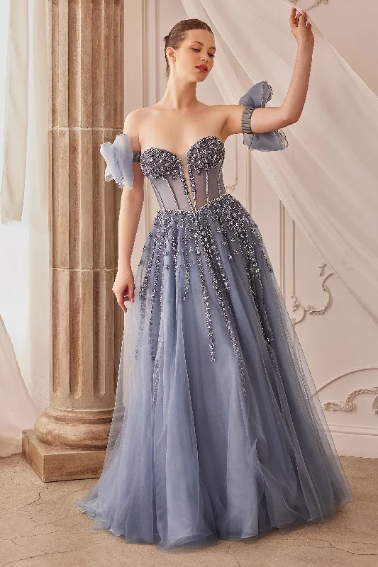 Backless Women Dress for a Sexy and Alluring Look at Evening EventsAndrea & Leo A1338 Detachable Sleeve Formal Prom Long Dress