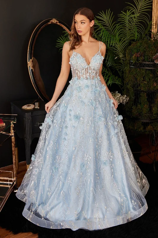 Off - the - Shoulder Women Dress for a Romantic and Feminine LookCinderella Divine CB105 Spaghetti Strap Ball Gown