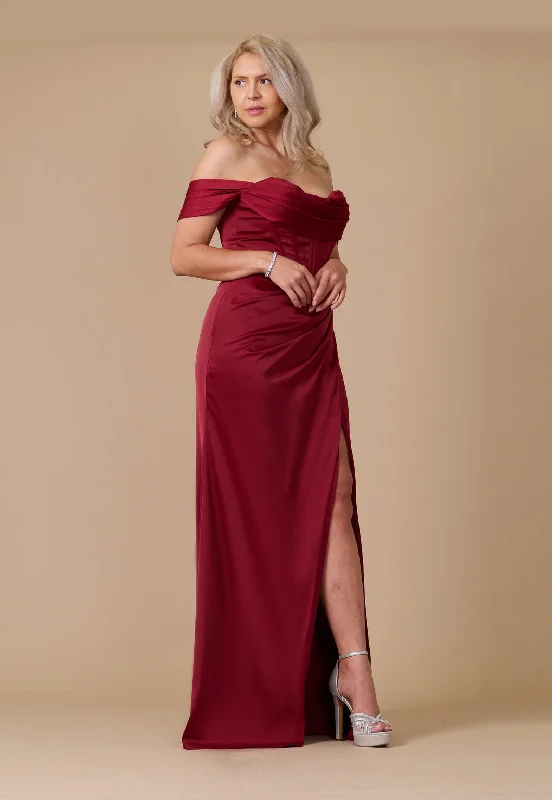 Mini Women Dress with a Short Hem for a Young and Trendy StyleDylan & Davids Corset Satin Formal Evening Dress Burgundy