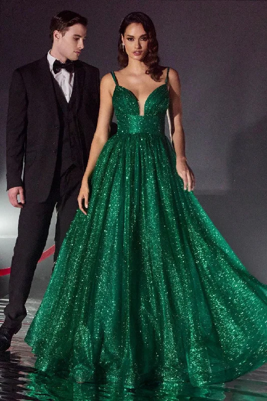 Ball Gown Women Dress with a Full Skirt for a Princess - like LookCinderella Divine CD996 Emerald 4 Sale