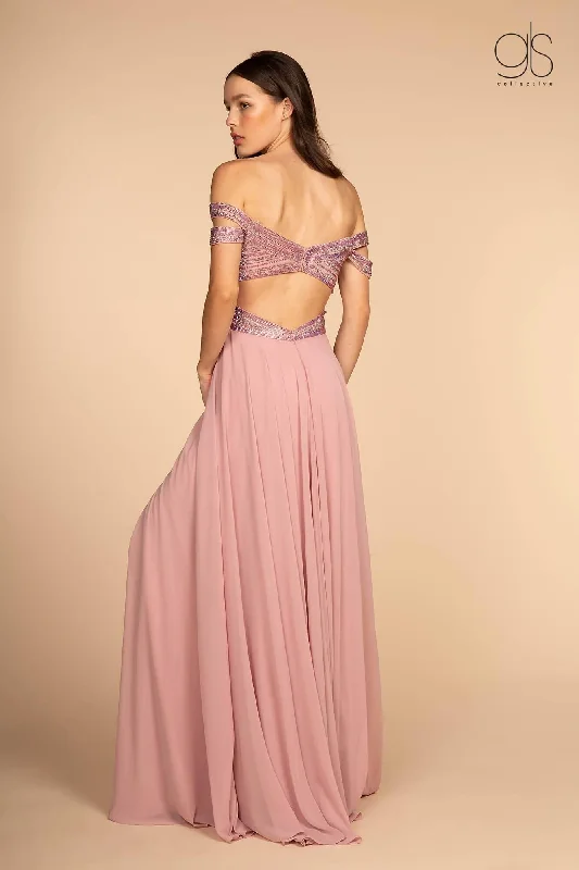 Mermaid - Style Women Dress with a Fitted Silhouette for Special OccasionsProm Chiffon Off the Shoulder Evening Dress