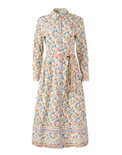 Pleated Women Dress with a Timeless and Elegant TextureKaitlyn Ivory Multi Floral Print Shirt Dress