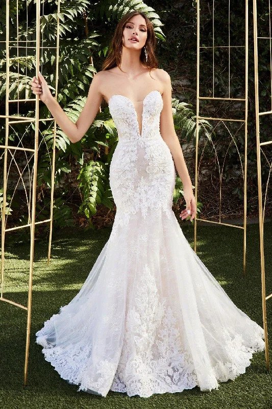 Wrap - Style Women Dress with Adjustable Fit for All Body TypesCinderella Divine CD928 Strapless Long Formal Mermaid Wedding Gown