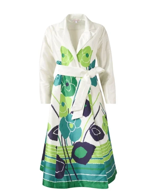 Mini Women Dress with a Short Hem for a Young and Trendy StyleLucille Green Multi Print Wrap Dress