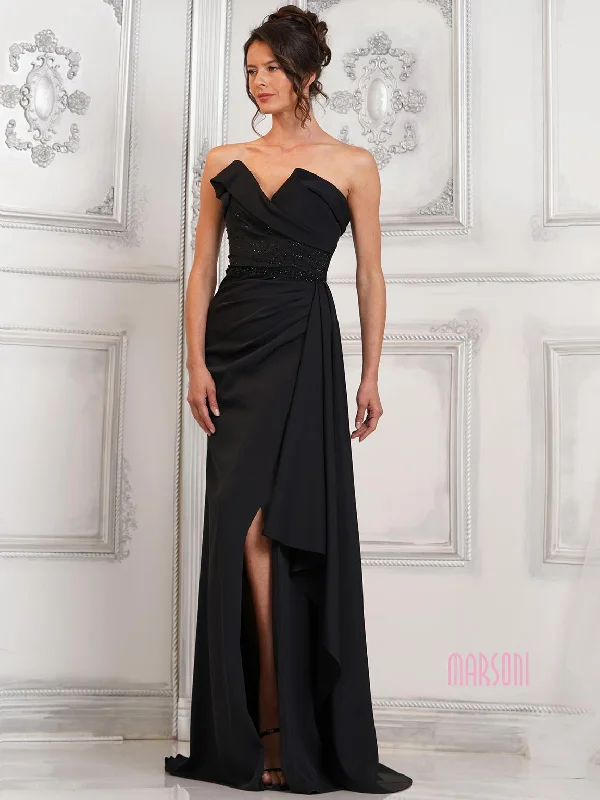 Halter Neck Women Dress to Show Off the Shoulders and NecklineMarsoni MV1304 Long Fitted Formal Prom Beaded Dress