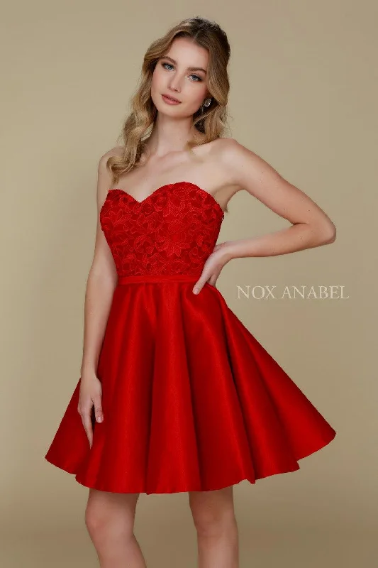 Lace - Embellished Women Dress for an Elegant and Sophisticated AppearanceShort Strapless Formal Prom Homecoming Dress