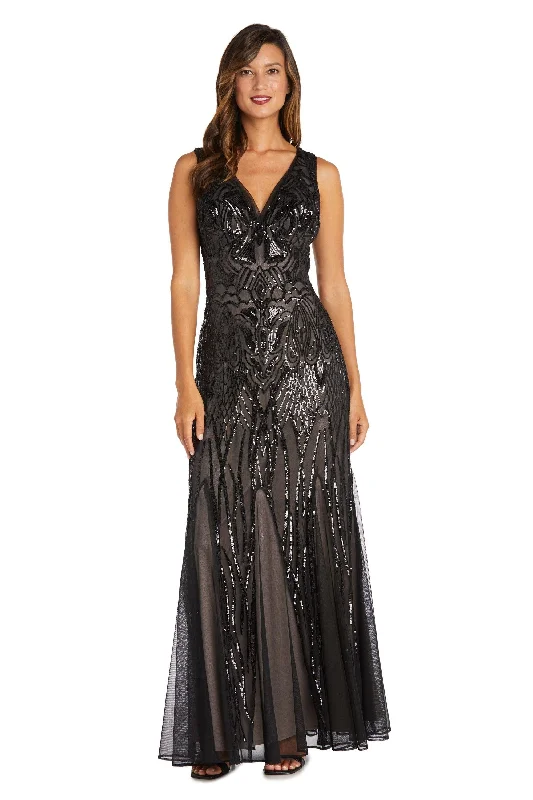 Strapless Women Dress with a Built - in Bra for Comfort and SupportR&M Richards 9009P Black/Nude 8P Sale