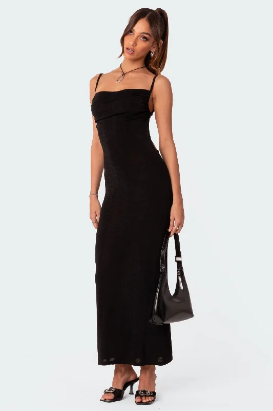 Lace - Embellished Women Dress for an Elegant and Sophisticated AppearanceClea Open Back Maxi Dress