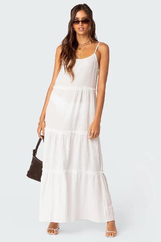 Ruffled Women Dress with Multiple Layers for a Playful and Girly StyleRadiant Tiered Maxi Dress