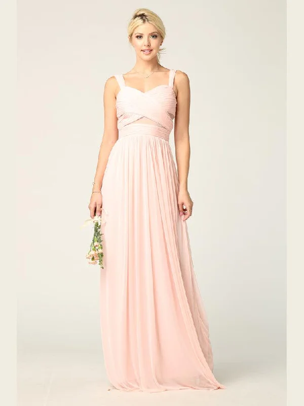 Sheath Women Dress with a Tailored Fit for a Professional LookSleeveless Long Bridesmaids Mesh Dress