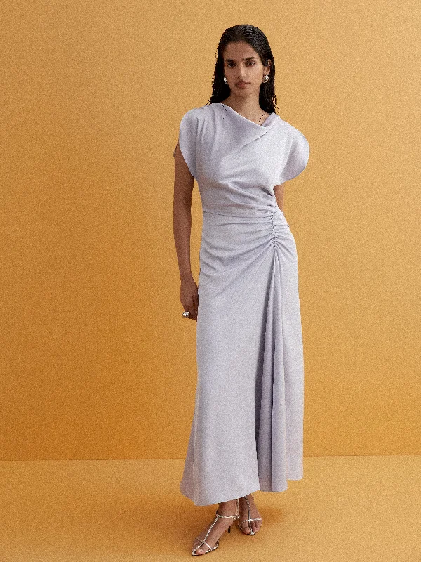 Ruffled Women Dress with Multiple Layers for a Playful and Girly StyleTULLY DRAPED MAXI DRESS