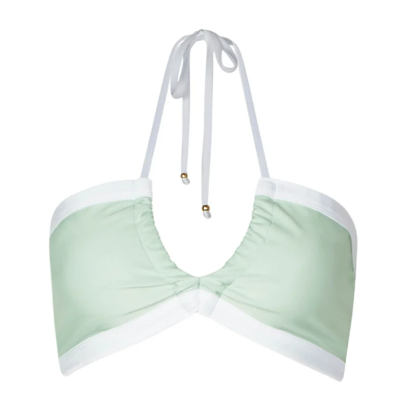 Neon - colored bikini to stand out on the beachPastel Green Alicia Halter Bikini Top