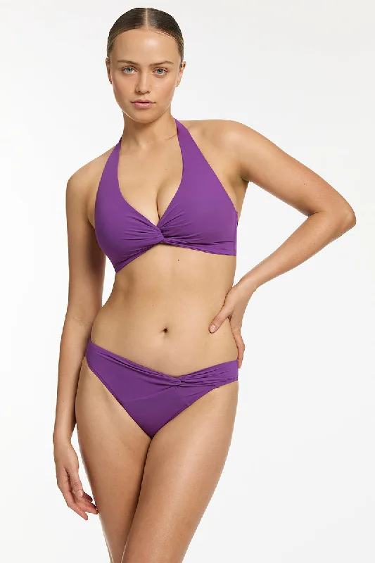 Metallic - finish bikini for a glamorous and eye - catching poolside lookJetset D/DD Twist Top Amethyst