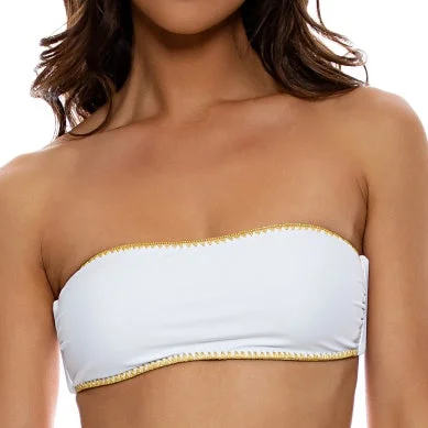 Ruched bikini with fabric gathers for a slimming effectLuli Chic Free Form Bandeau