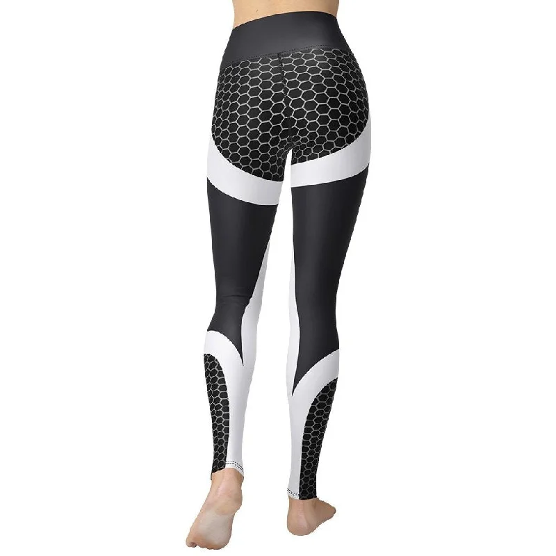 Beehive Geometric Yoga Leggings Onyx Gray