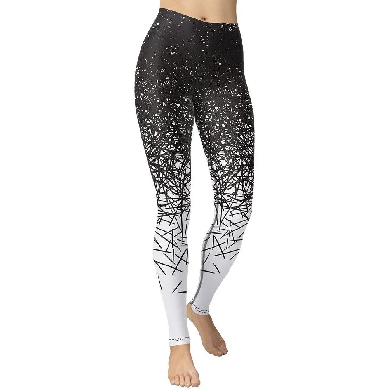 Black and White Ombre Yoga Leggings