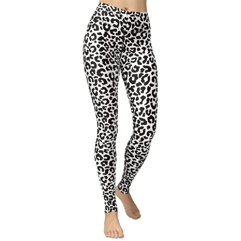 Black & White Leopard Yoga Leggings