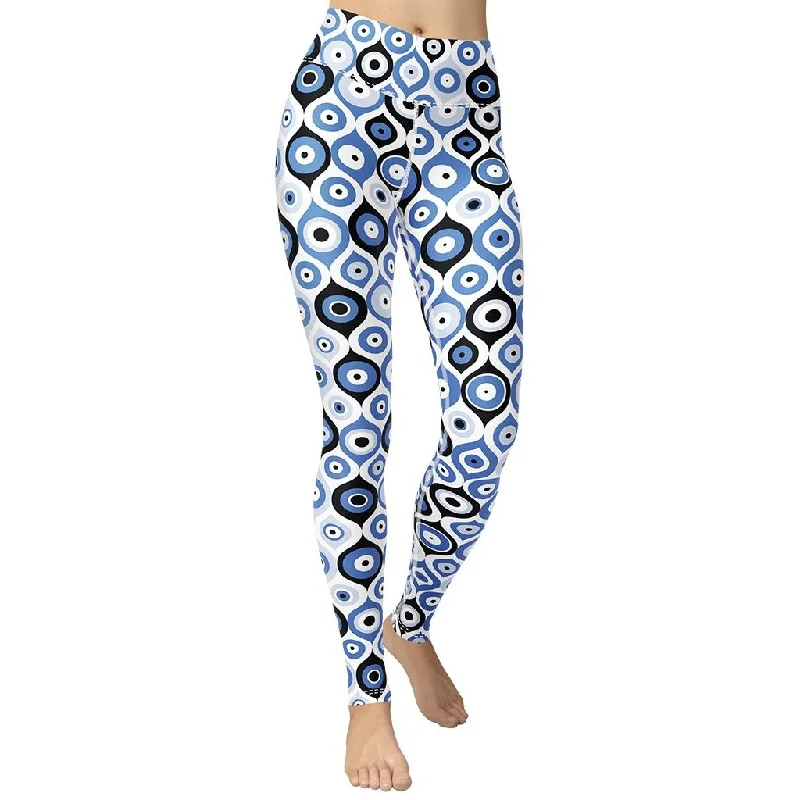 Blue Eye Pattern Yoga Leggings