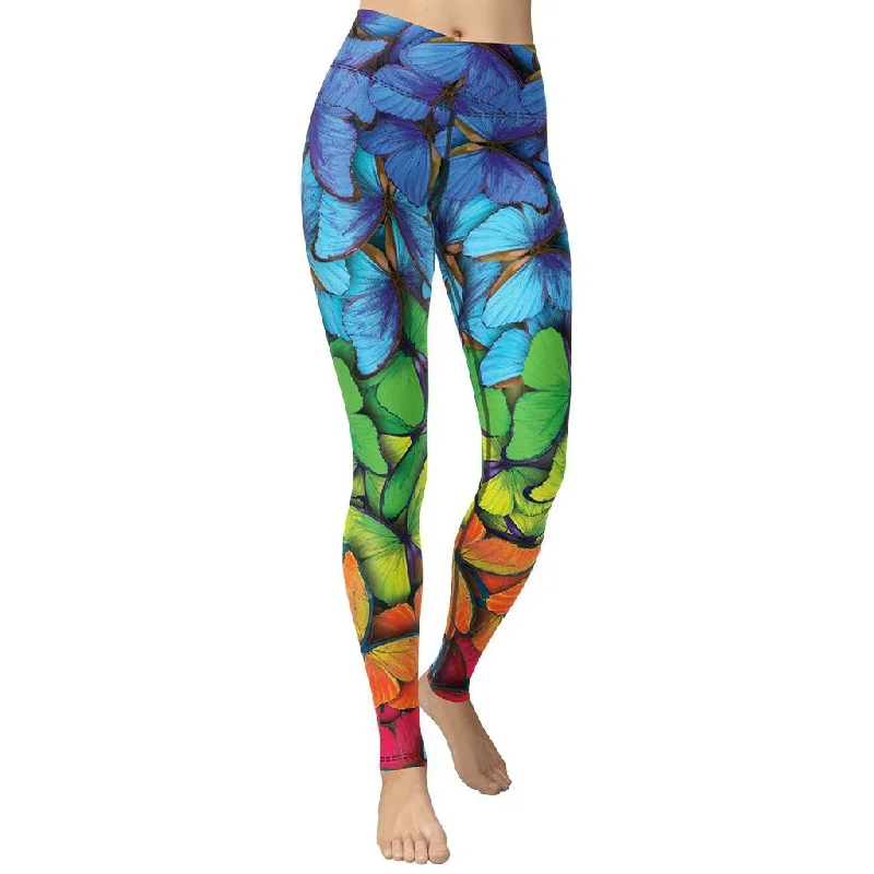 Colorful Butterflies Yoga Leggings