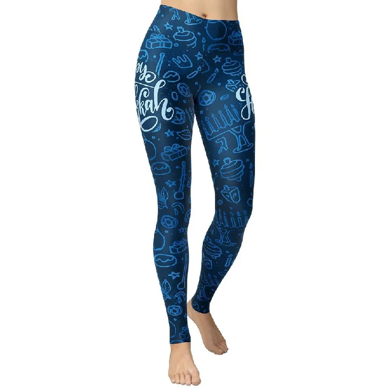 Happy Hanukkah Yoga Leggings