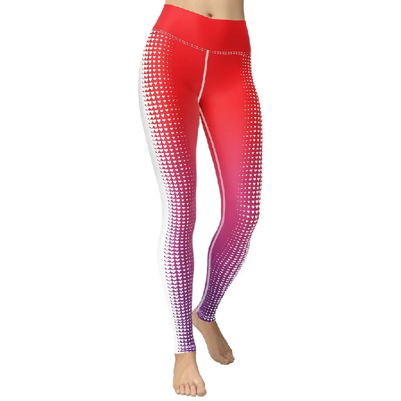 Hearts Optical Illusion Yoga Leggings