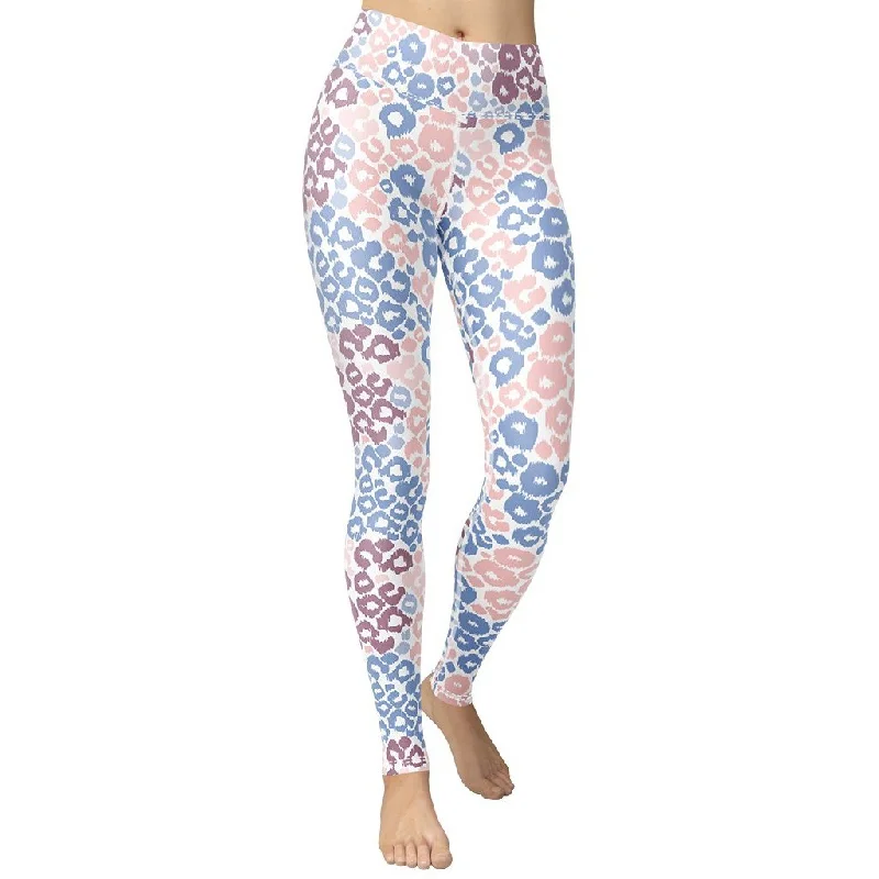 Pastel Leopard Print Yoga Leggings