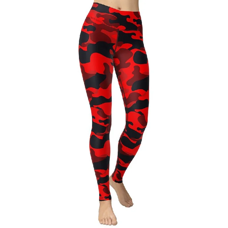 Red Camo Yoga Leggings