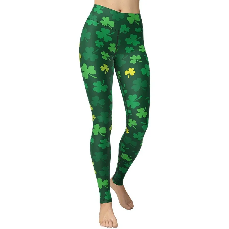 Shamrock Pattern Yoga Leggings