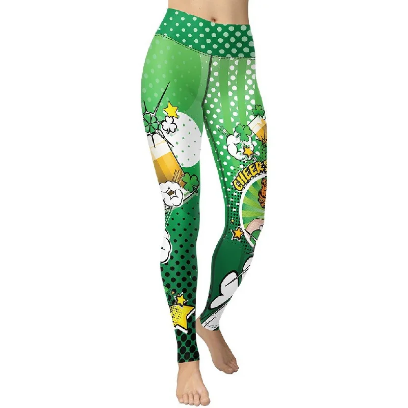 St. Patrick's Pop Art Yoga Leggings