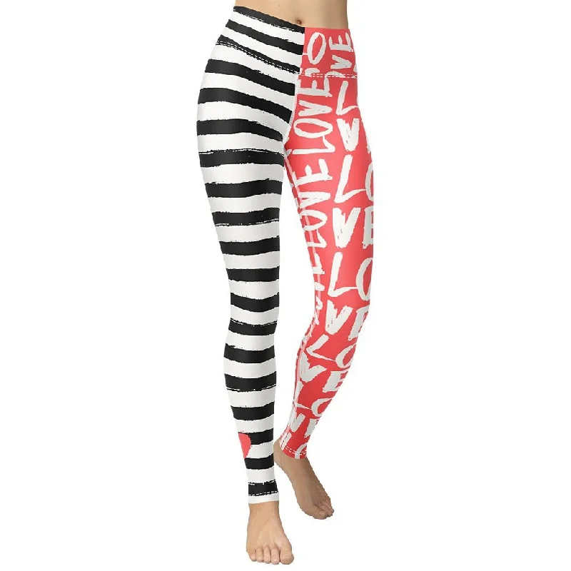 Two-Patterned Valentine's Day Yoga Leggings