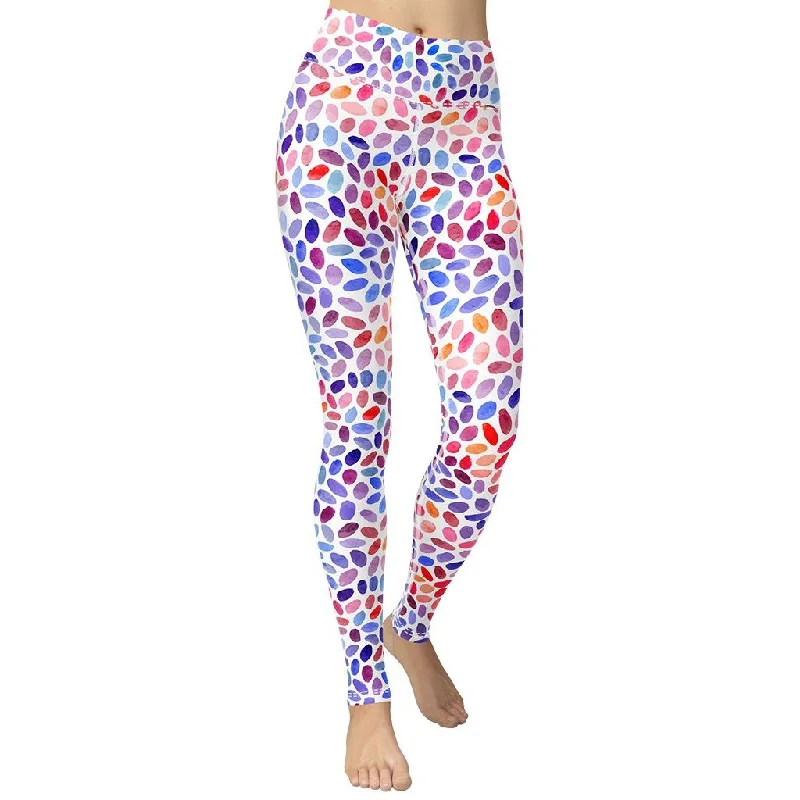 Watercolor Dot Yoga Leggings