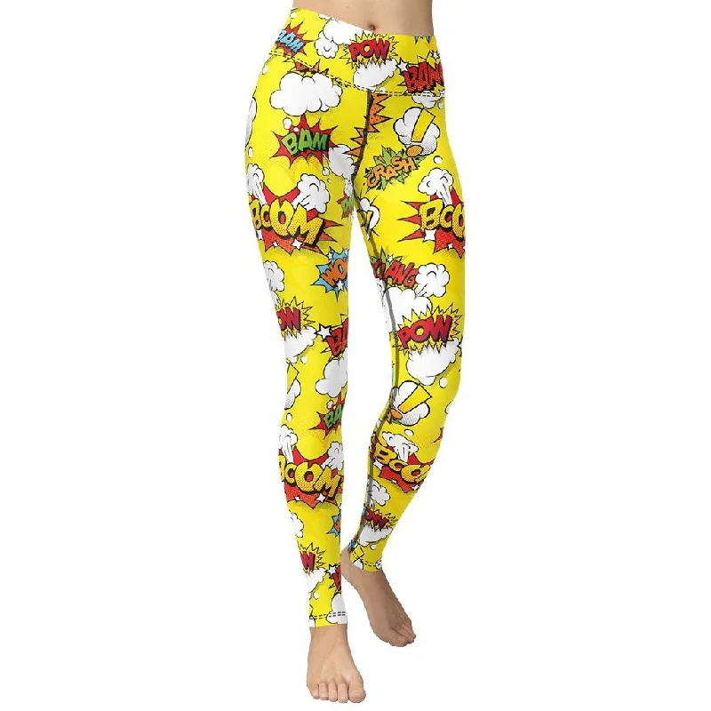 Yellow Pop Art Yoga Leggings